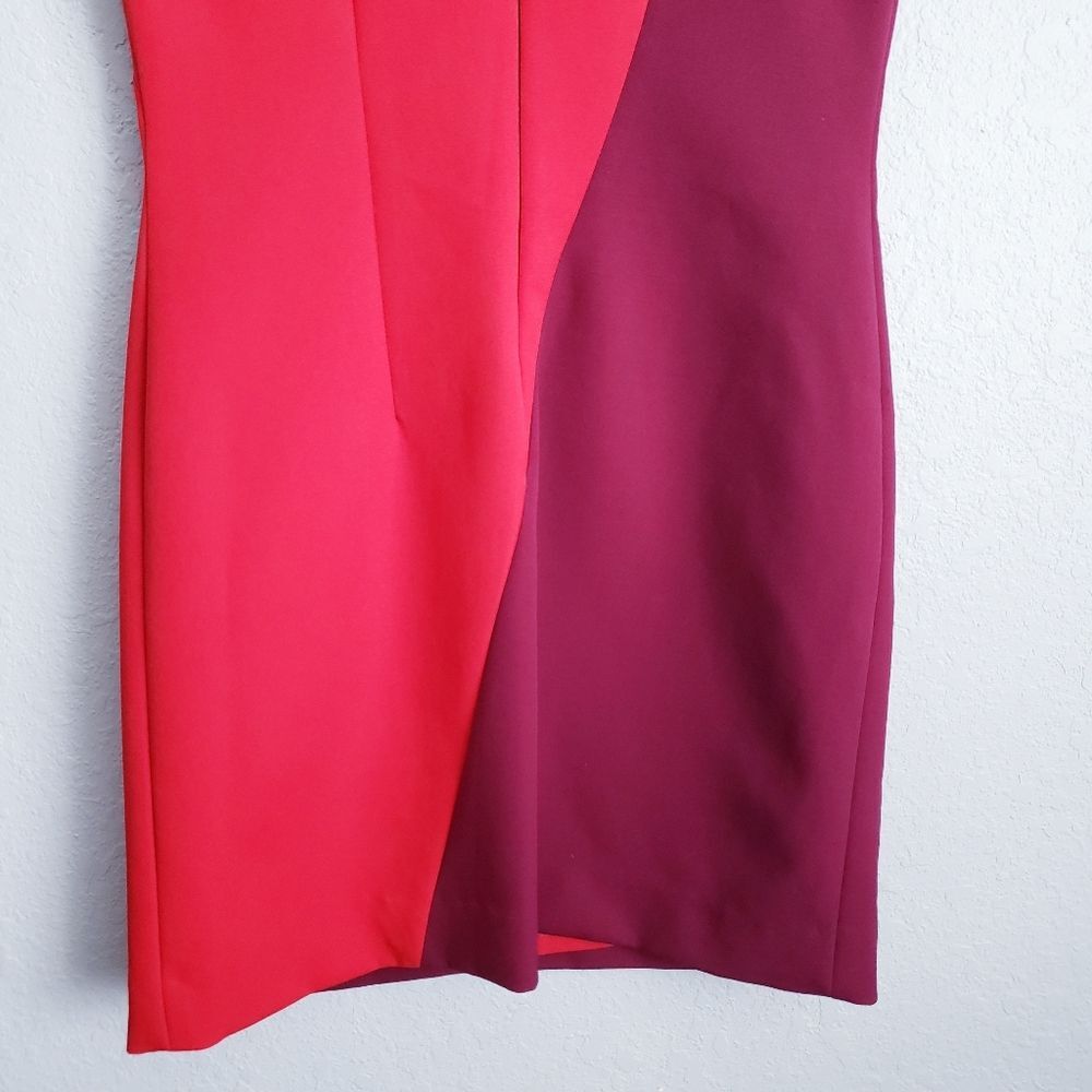 Milly Burgundy and Red Colorblock Dress - Picture 8 of 9